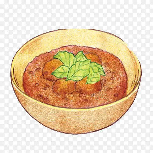 咖喱汤手绘画素材图片