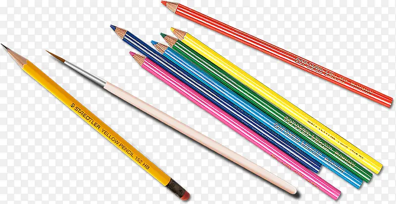 手绘各种彩色铅笔