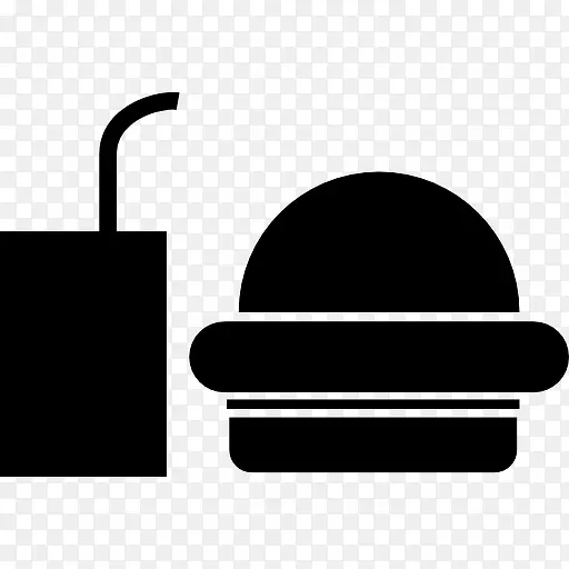 垃圾食品午餐汉堡和苏打图标