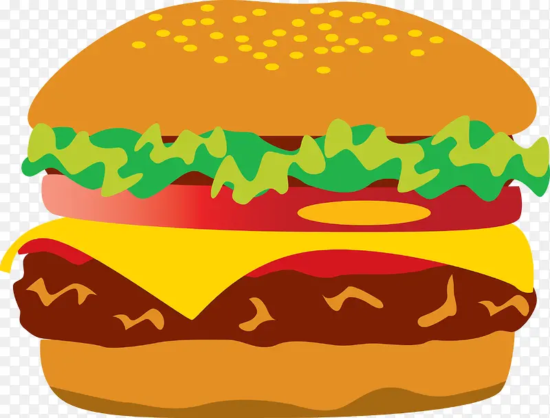 矢量图美味的汉堡