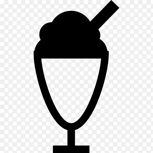 冰淇淋杯秸秆图标