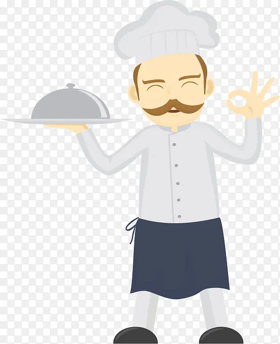 白色卡通厨师装饰图案