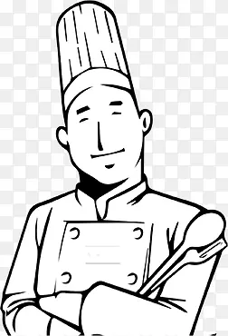 卡通夏日美食厨房酒店厨师