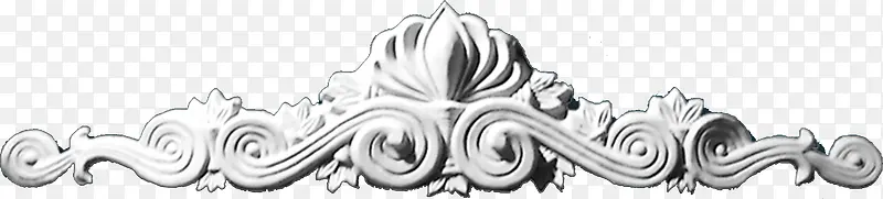 白色欧式花纹装饰