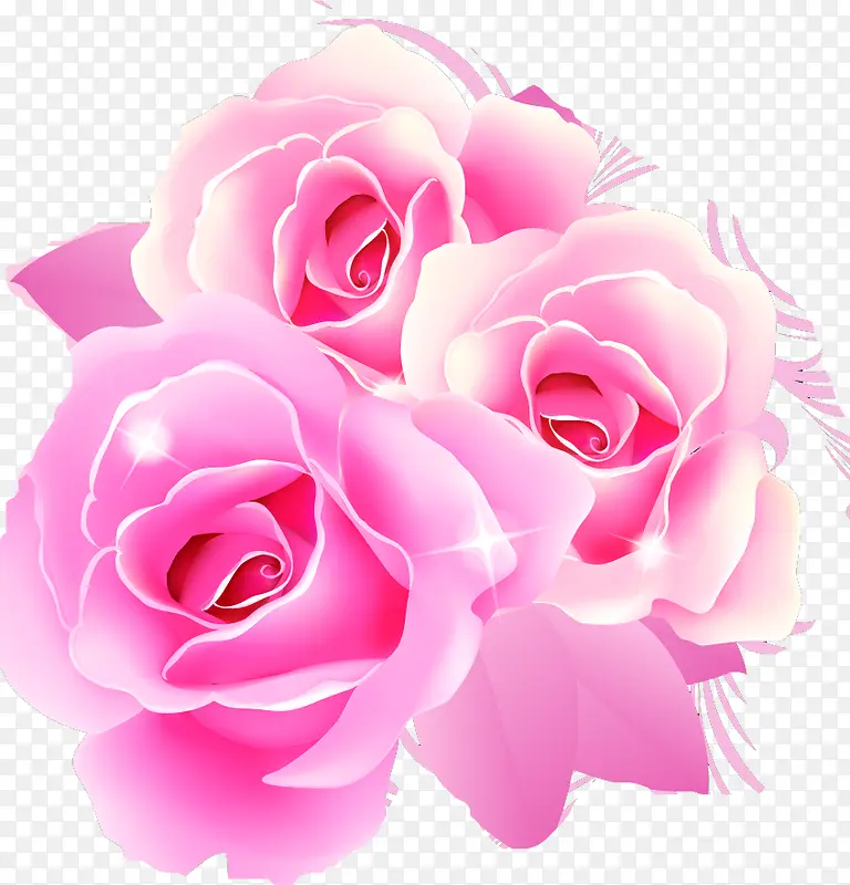 粉色梦幻手绘玫瑰