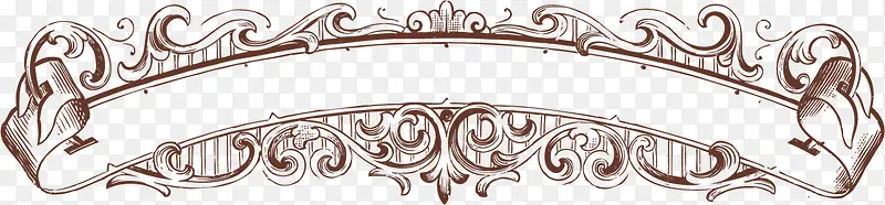 棕色欧式花纹标签装饰