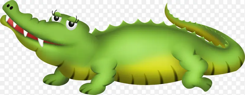 绿色卡通小鳄鱼