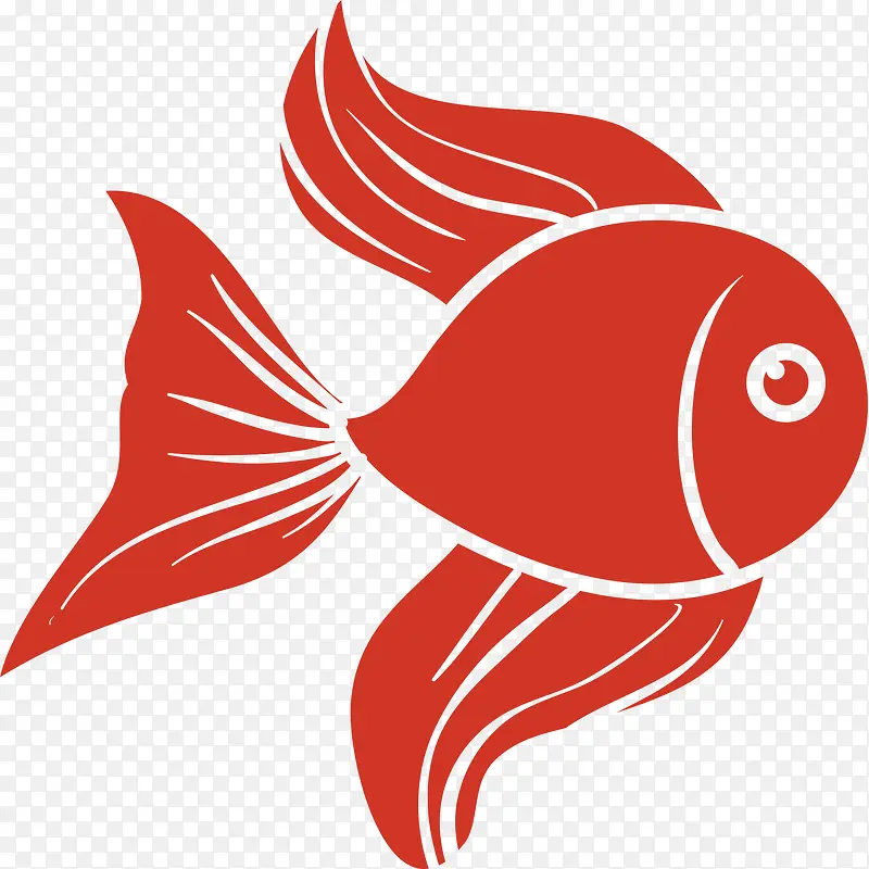 卡通动物红色小鱼