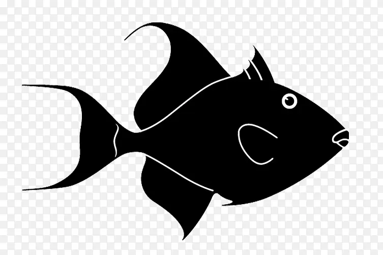 黑色卡通小鱼
