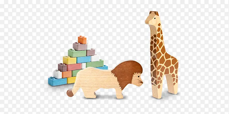 彩色动物积木玩具