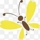 黄色卡通蝴蝶昆虫