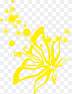 黄色蝴蝶卡通元素