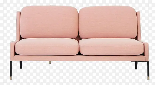 粉红色，沙发，两个人，坐