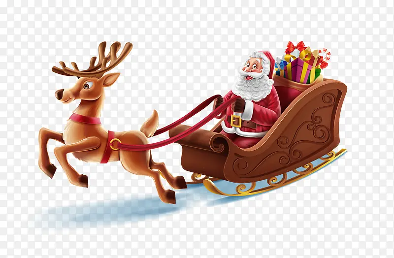 圣诞主题之圣诞老人麋鹿雪车