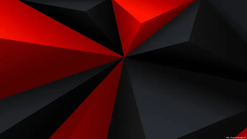黑红色三角形电商海报