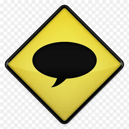 评论黄色道路标志图标
