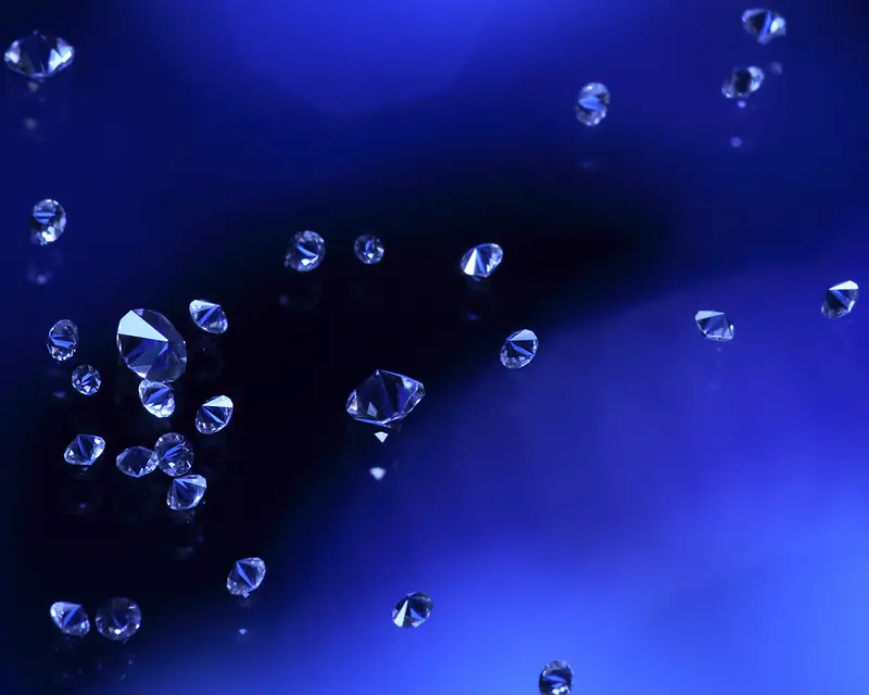 蓝色漂浮钻石装饰