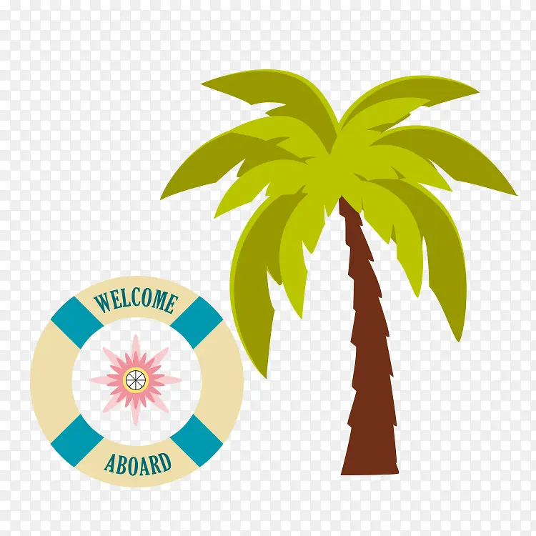 椰树和泳圈
