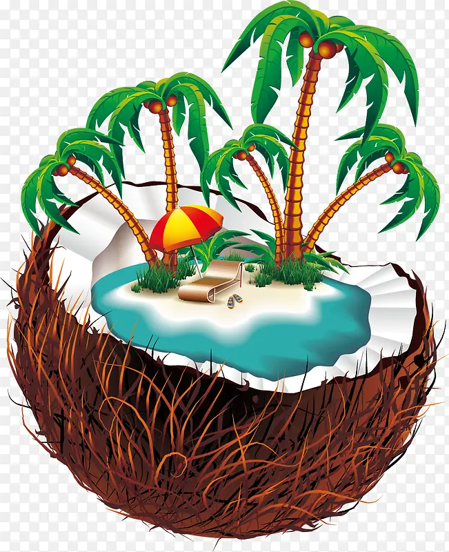 椰子与度假