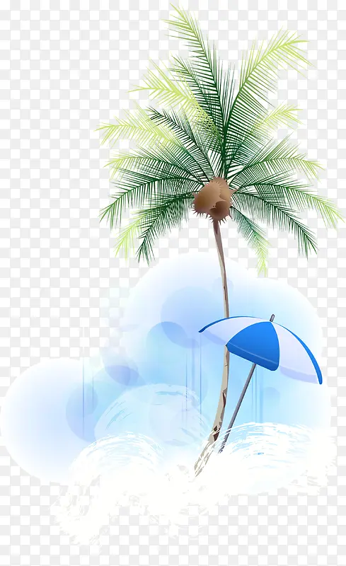 夏日海滩椰树