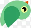 绿色几何小鸟卡通