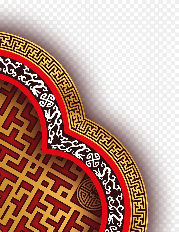 手绘中国风彩色花纹装饰