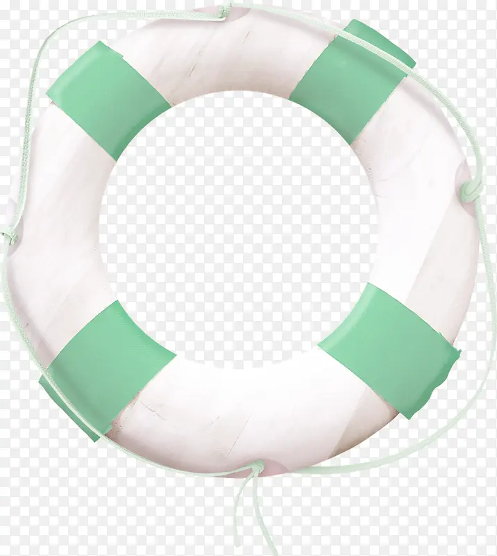 绿色简约游泳圈装饰图案