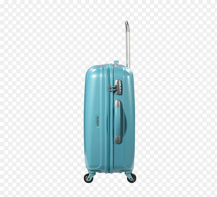 蓝色质感行李箱拉杆
