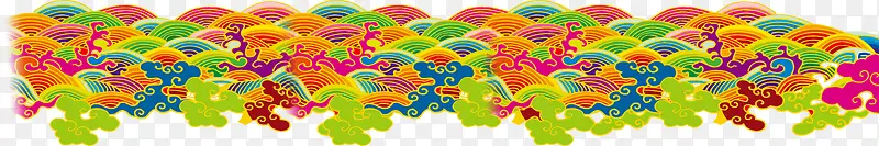 彩色中国风花纹装饰
