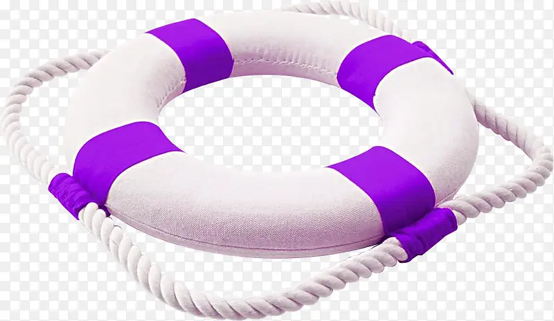 紫色清新游泳圈装饰图案