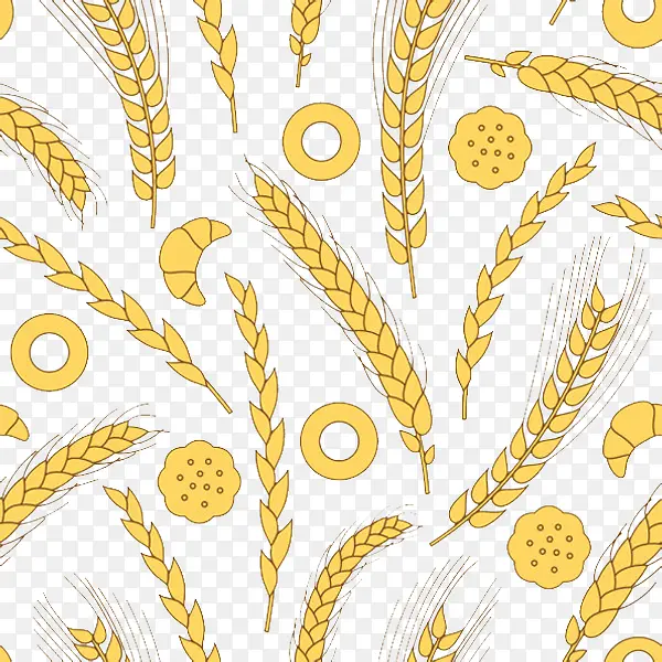 手绘麦子插画