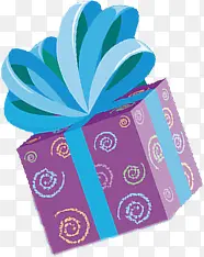 紫色花纹丝带礼盒