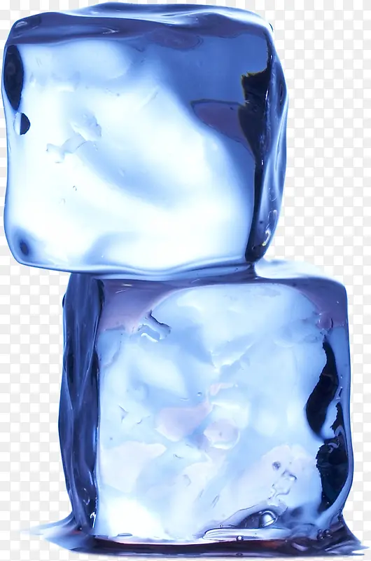蓝色立体冰块