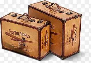 旅行箱创意手绘木箱