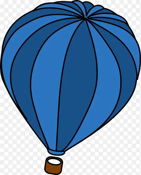 蓝色漂浮的热气球