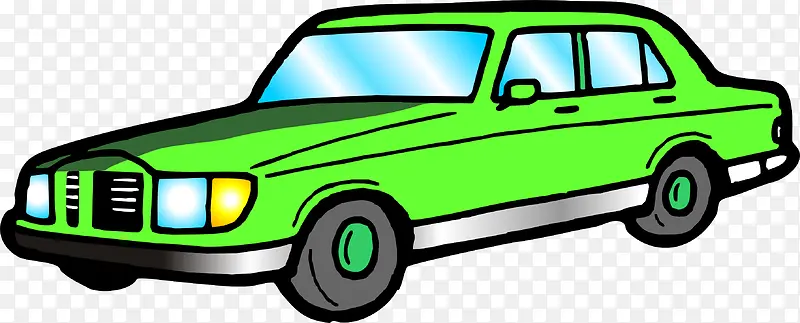 绿色卡通小汽车车窗