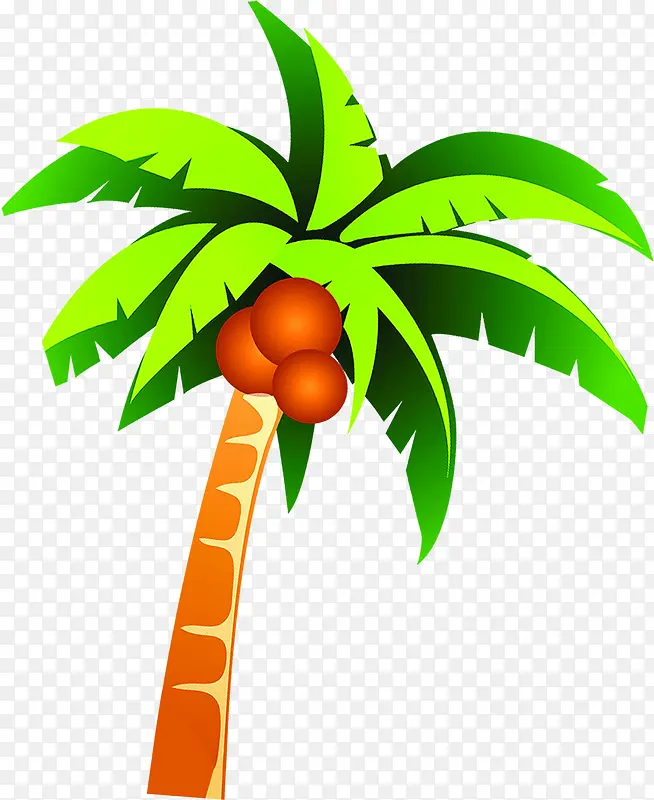 手绘夏日椰子树效果