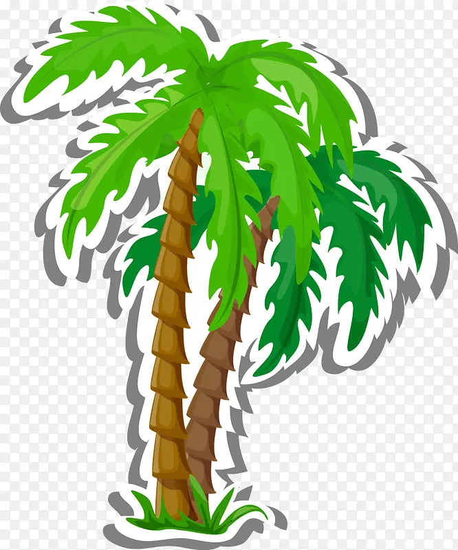 矢量卡通椰子树装饰