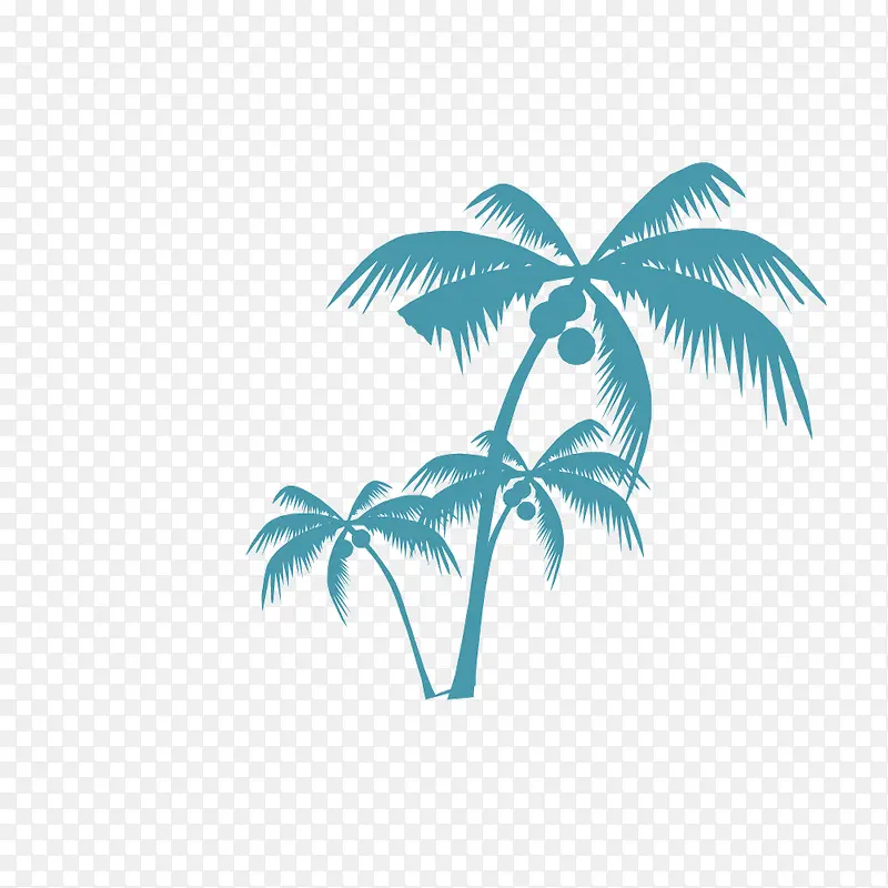 蓝色椰子树