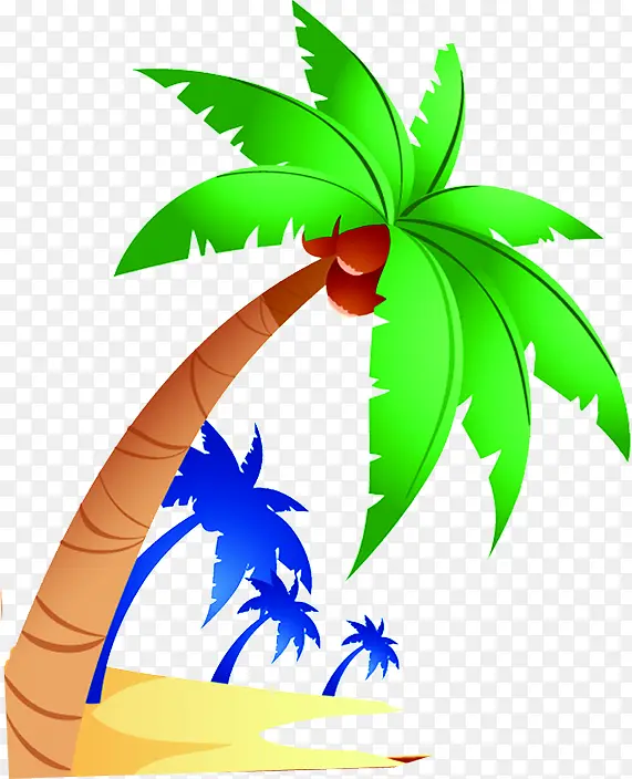手绘夏日海报植物椰子树