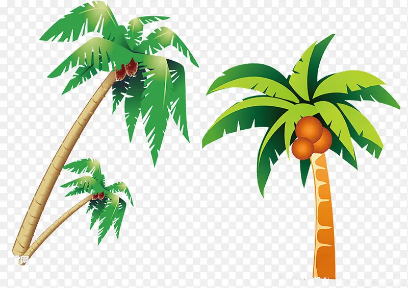 植物夏日海报促销卡通椰子树