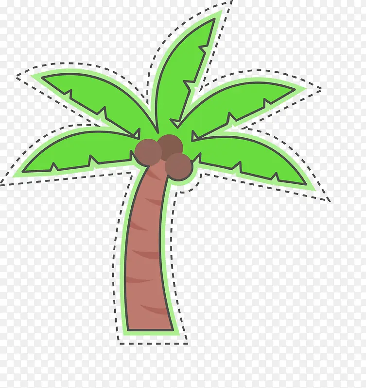 矢量卡通简洁扁平化椰子树