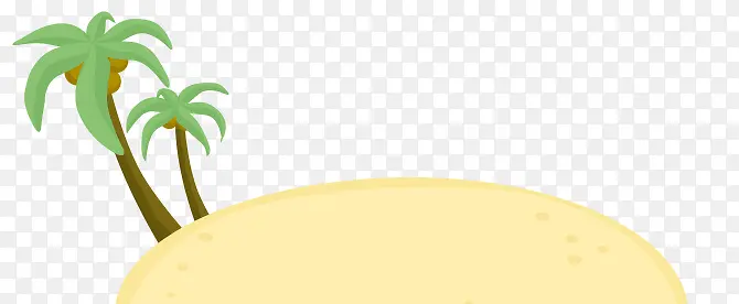 扁平风格沙滩椰子树
