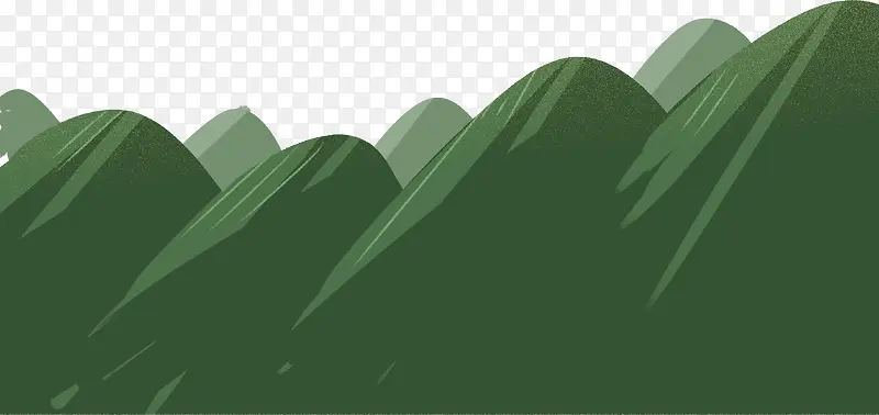 卡通 山 绿色的山 油画风