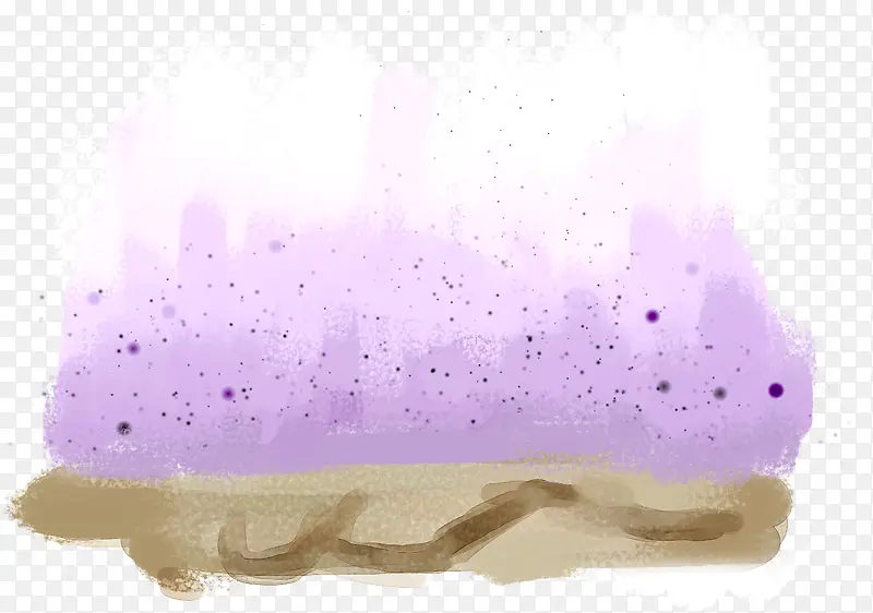 手绘水彩紫色色块