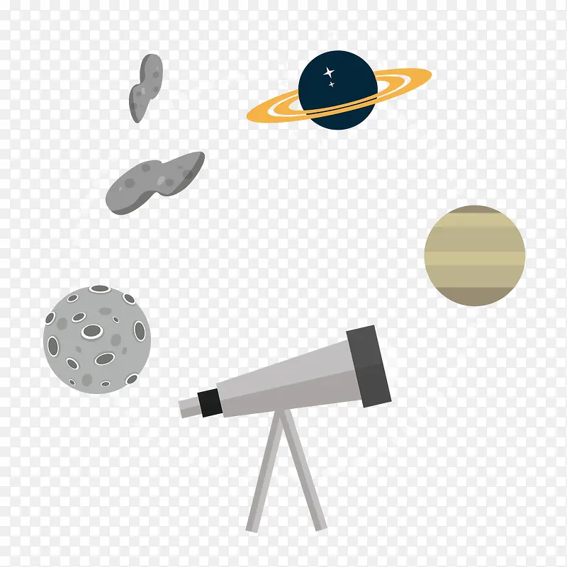 矢量星球和望远镜