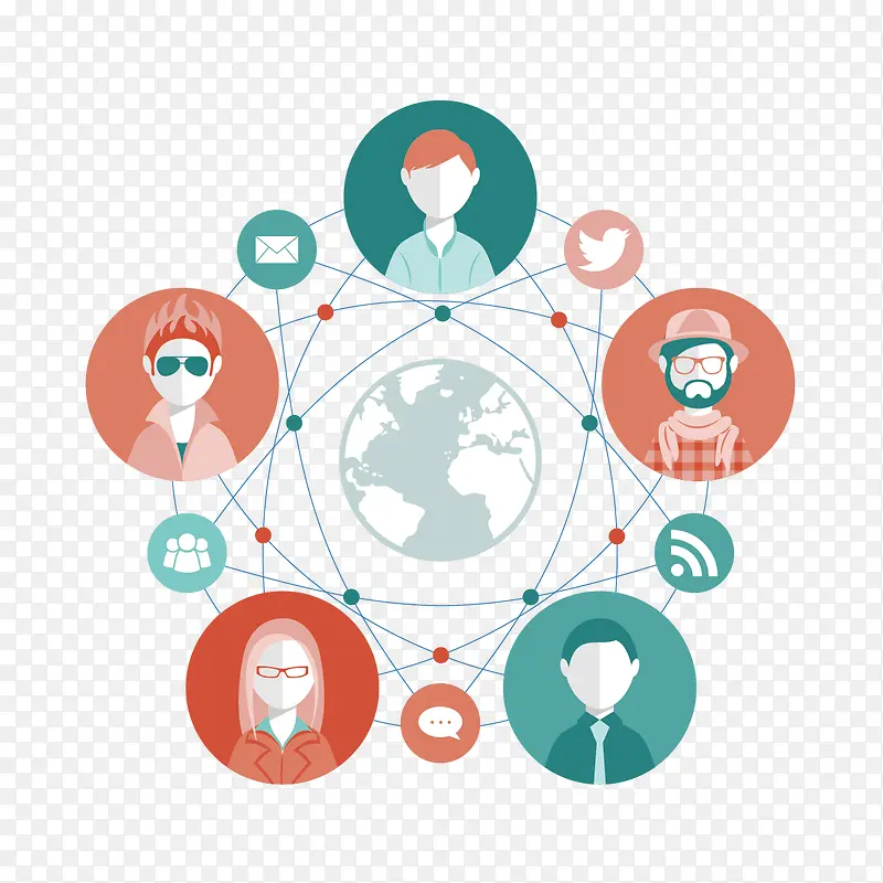 矢量网络社交的人PNG图片素材下载_图片编号ymjobglx-免抠素材网