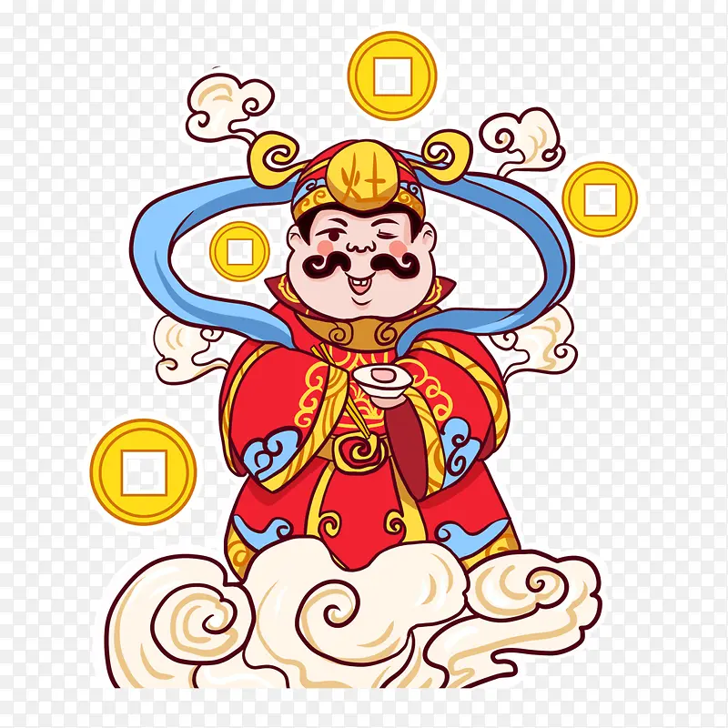 新年装饰财神爷