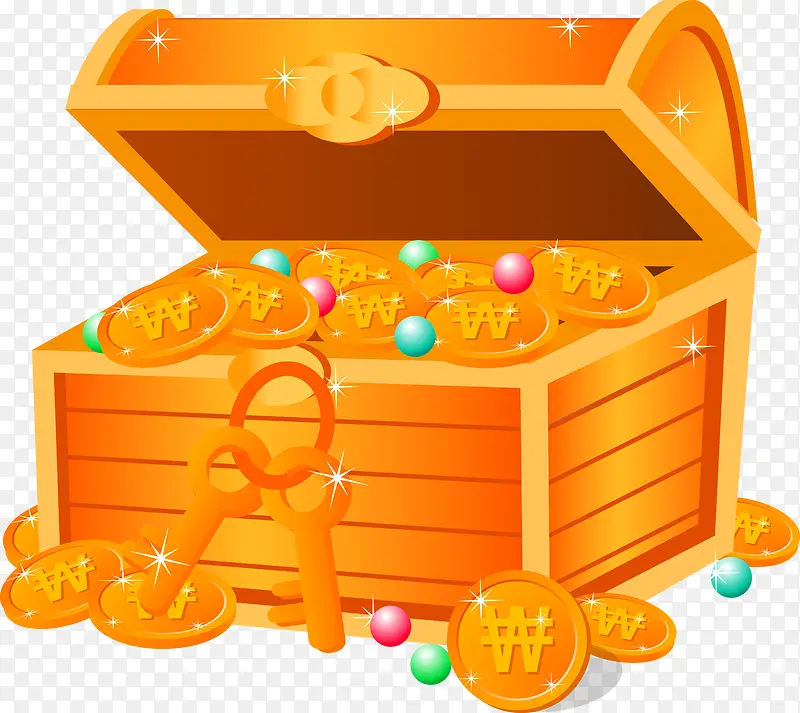 宝箱矢量金元宝素材