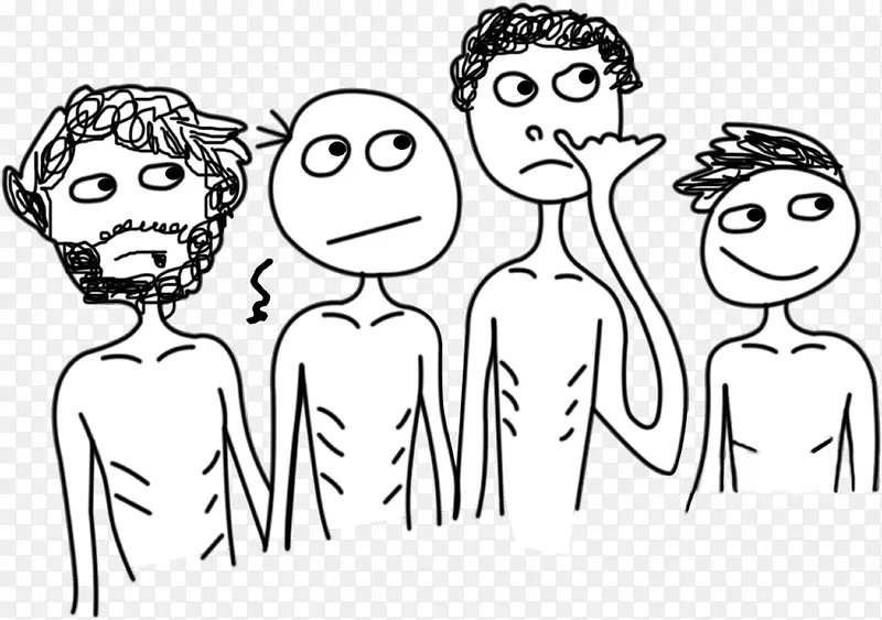 卡通裸体的人群双11